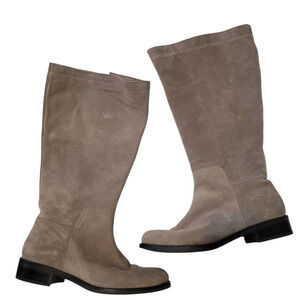 Marina Rinaldi Women's Gray Leather Wide Calf Knee Boots Size EU 40 / US 10